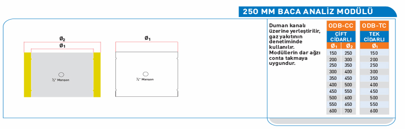 250 mm Baca Analiz Modülü